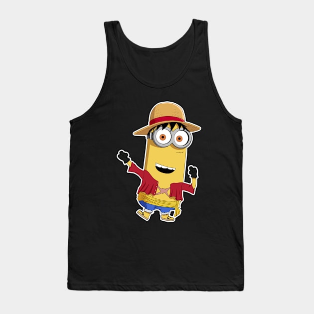 Luffy x minion Tank Top by Cutie_Zabine